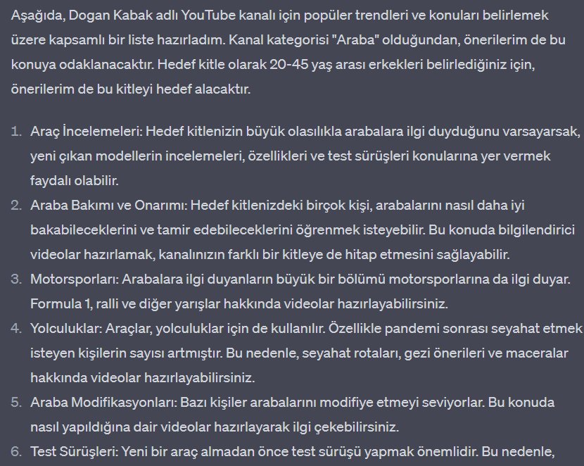 Youtube Kanalı İçin Alternatif İçerik Kategorileri Belirlemek